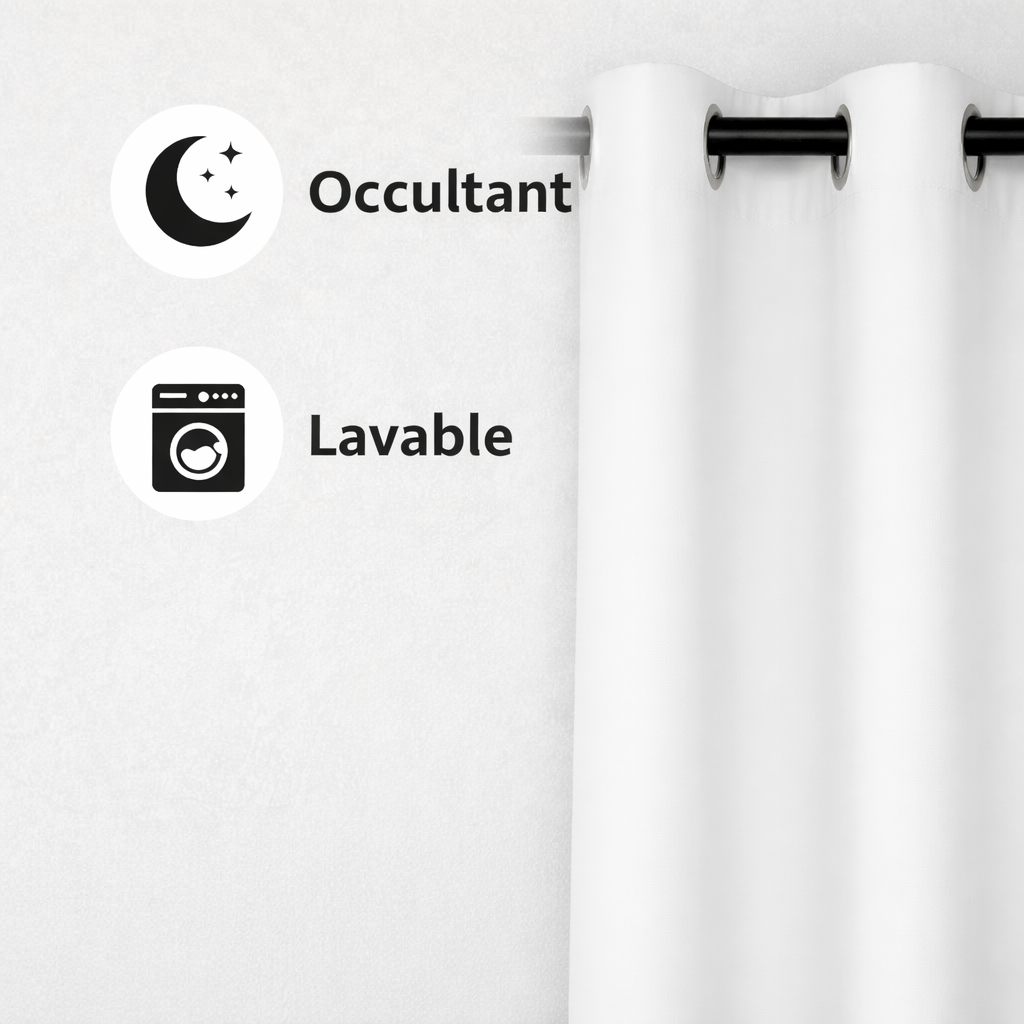 Rideau occultant Blanc