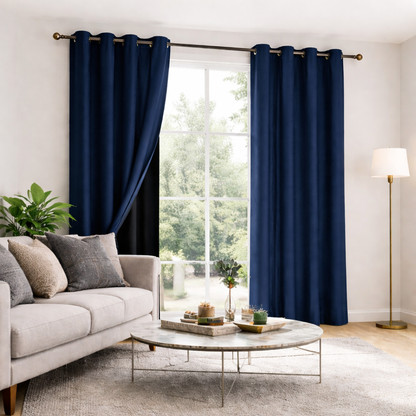 Rideau thermique et occultant Bleu marine