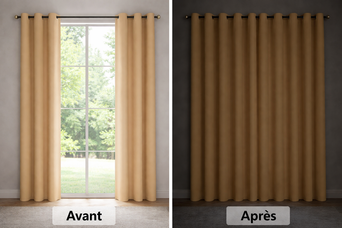 Rideau thermique et occultant Beige