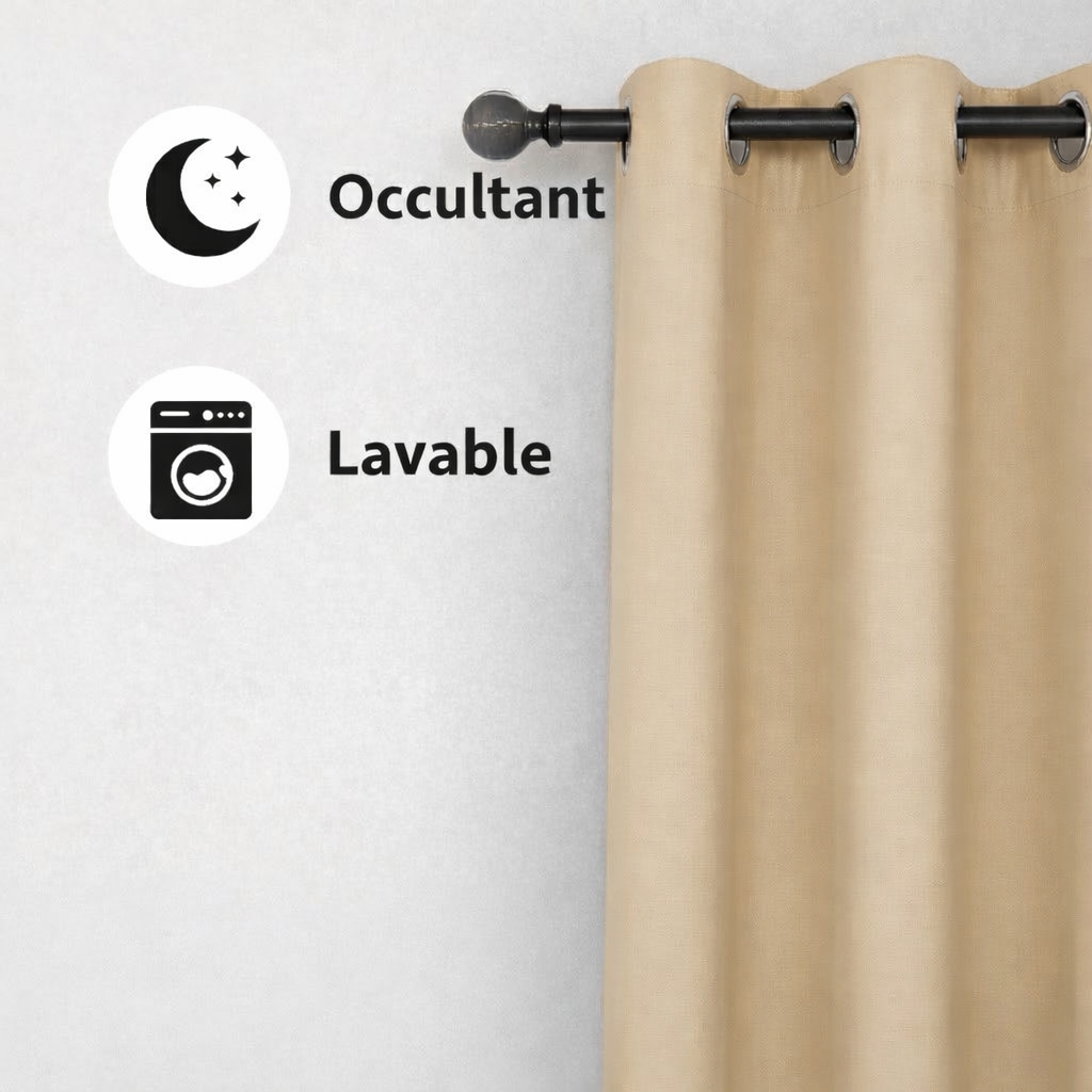 Rideau occultant Beige