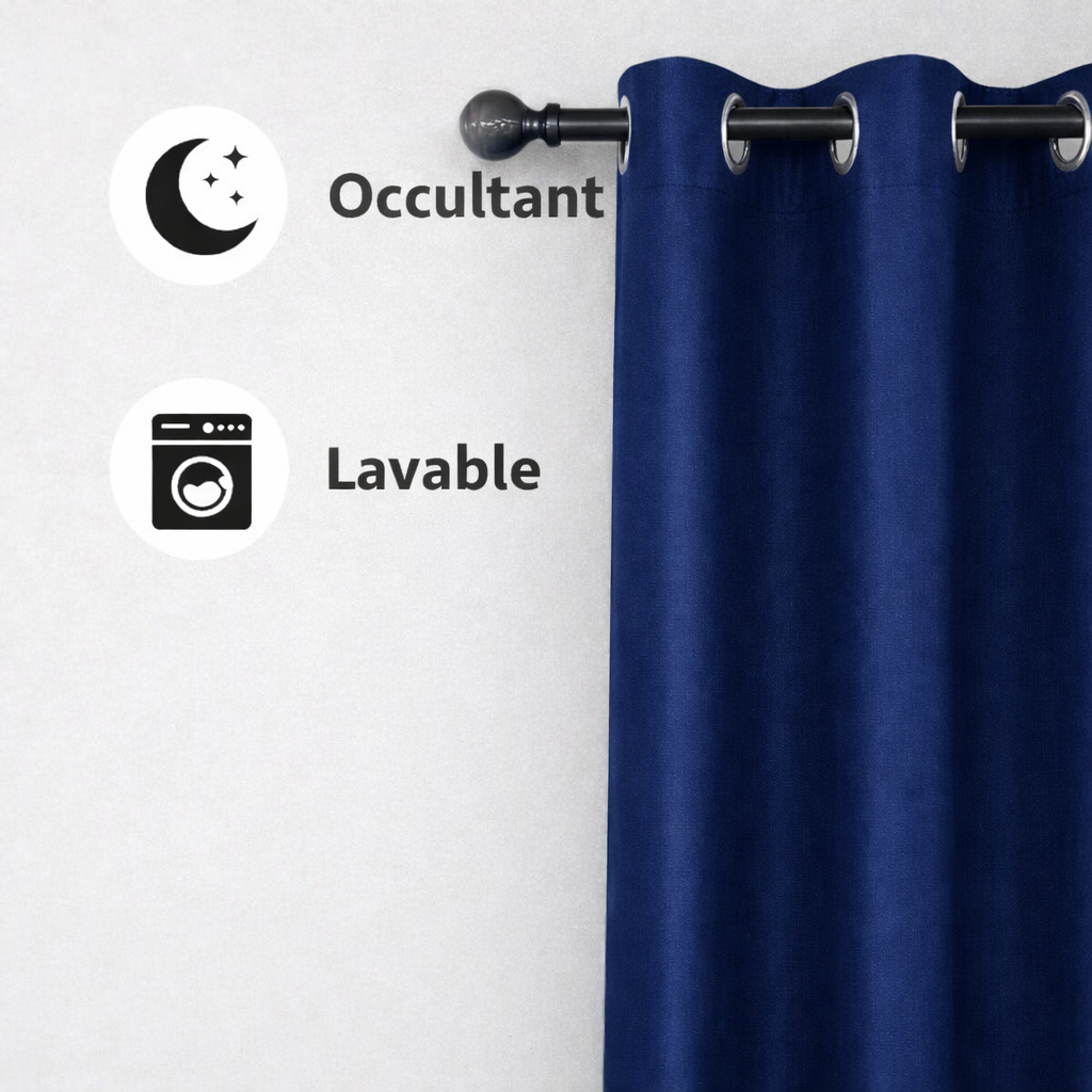 Rideau occultant Bleu marine