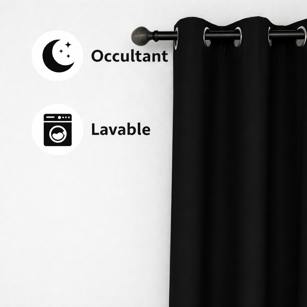 Rideau occultant Noir