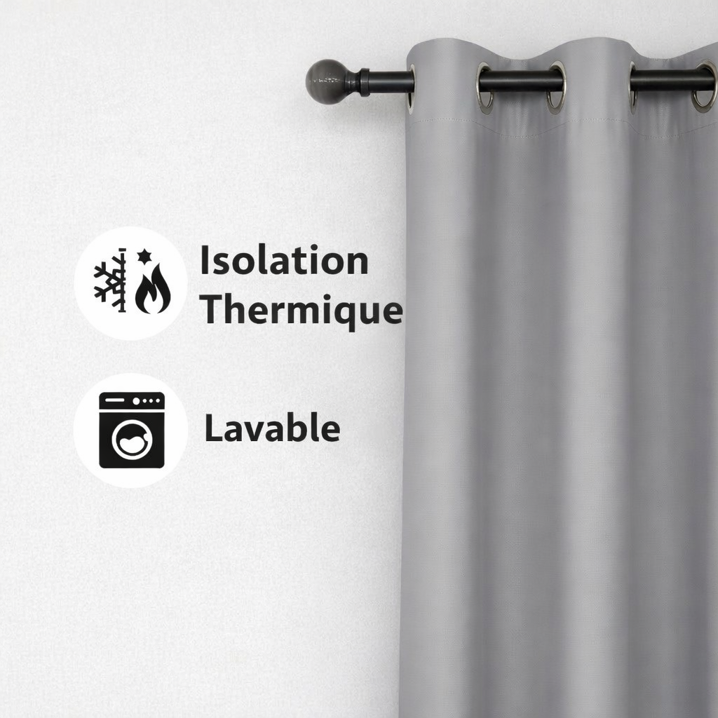 Rideau thermique Gris