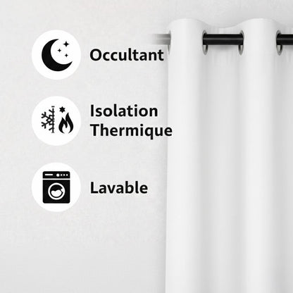 Rideau thermique et occultant Blanc