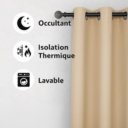 Rideau thermique et occultant Beige