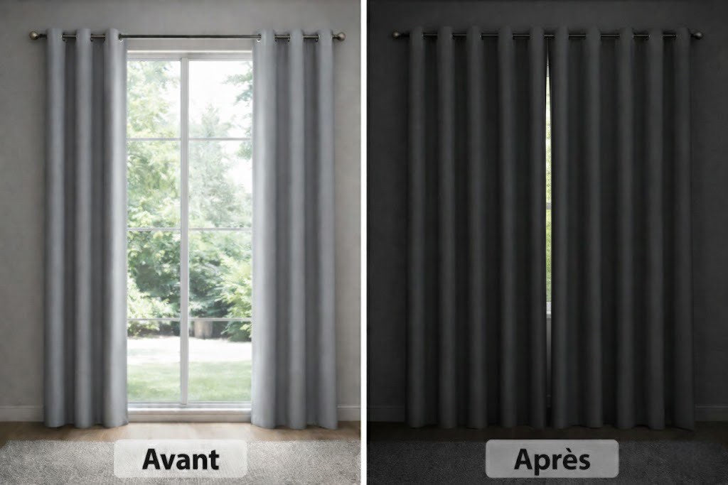 Rideau thermique et occultant Gris